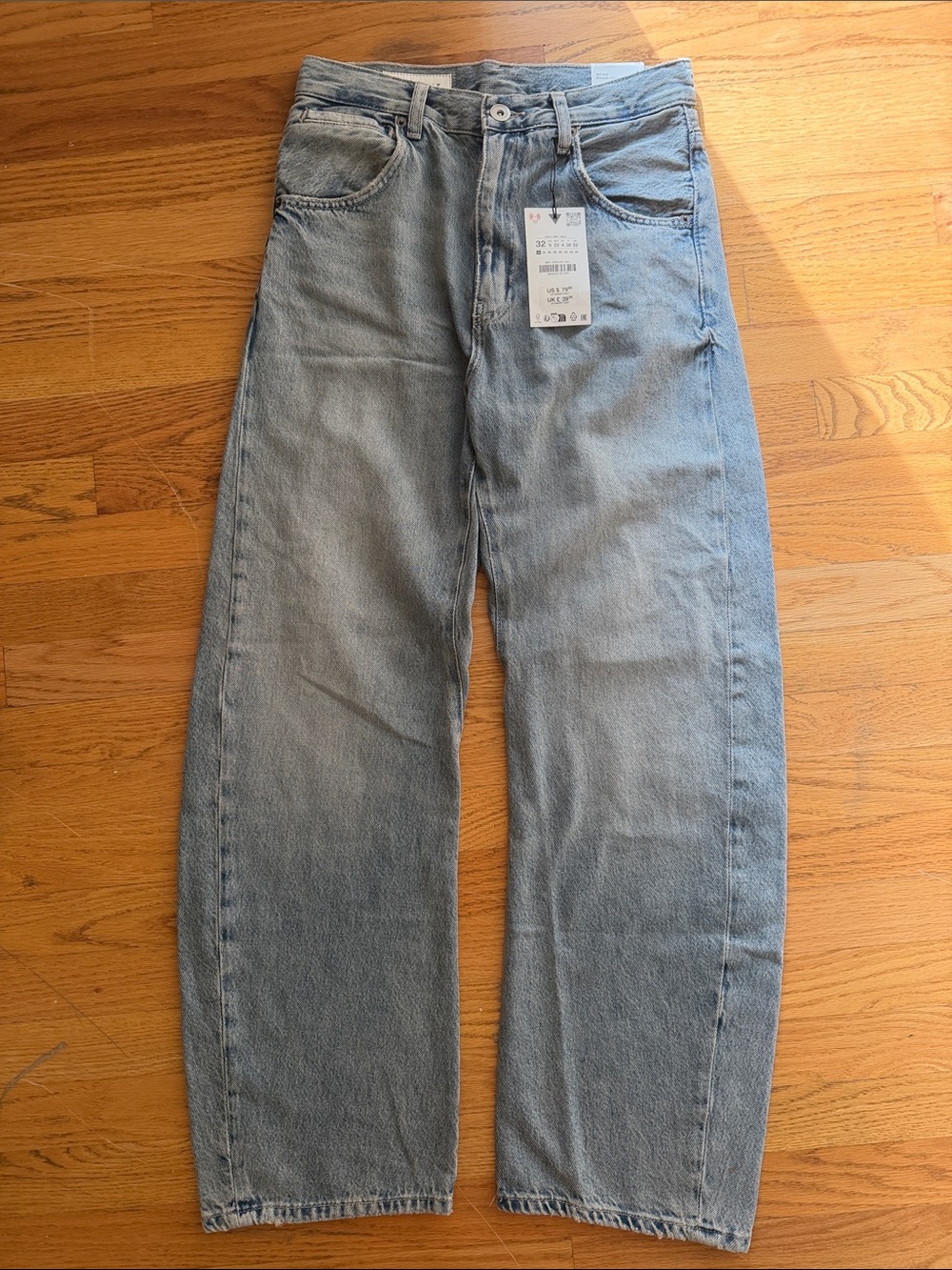 Zara Light Blue Wide Leg Jeans